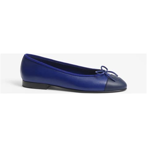 chanel navy blue ballet flats.